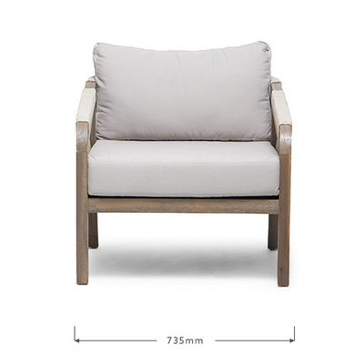 Divano per patio con telaio a corda AJUNION Cornice in legno di teak Arredamento esterno per giardini al mare