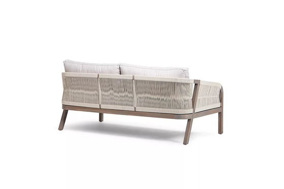 Divano per patio con telaio a corda AJUNION Cornice in legno di teak Arredamento esterno per giardini al mare