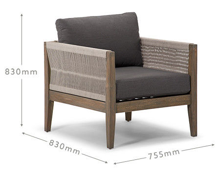 Set da giardino AJUNION Luxury Teak Wood Mobili da esterno Set di salotto Set di corde di poliestere moderno