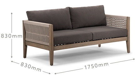 Set da giardino AJUNION Luxury Teak Wood Mobili da esterno Set di salotto Set di corde di poliestere moderno