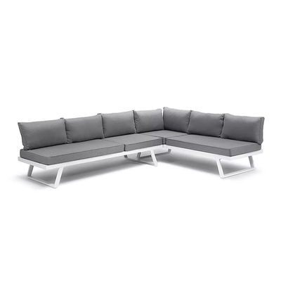 AJUNION Moderno mobili da esterno a forma di U set Cornice in alluminio salotto per giardino