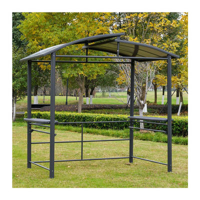 Tetti di policarbonato a ventilazione intrecciata AJUNION Barbecue all'aperto Gazebo con telaio in acciaio 5x8