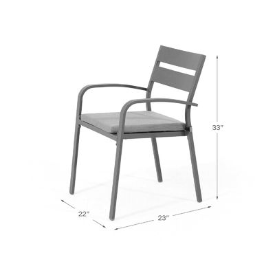 Set da pranzo in alluminio per 4 persone Tavola rotonda e poltrona Mobili da giardino