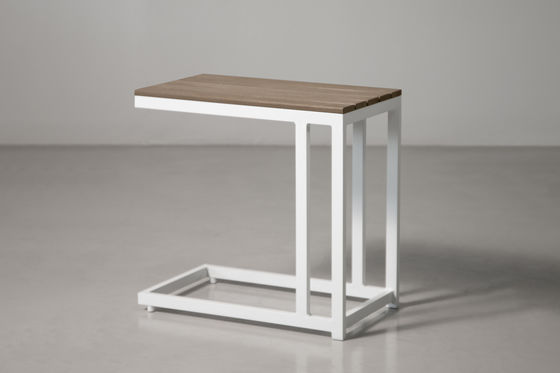 Arredamento per patio in alluminio in stile moderno con tavolo e set da pranzo regolabili