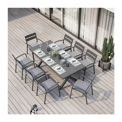 AJUNION X Form Outdoor Dining Set per ristorante 76"D x 36"W x 30'H