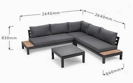 Y Mail Packing AJUNION Mobili da giardino di lusso moderni Set salotto sezionale a forma di L