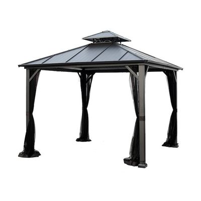 Tessuto di poliestere AJUNION 10x10ft acciaio galvanizzato doppio tetto baldacchino con cerniera