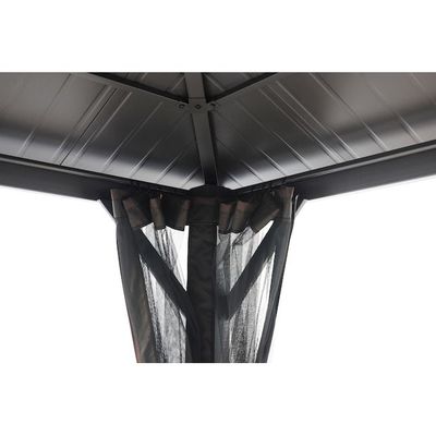 Tessuto di poliestere AJUNION 10x10ft acciaio galvanizzato doppio tetto baldacchino con cerniera