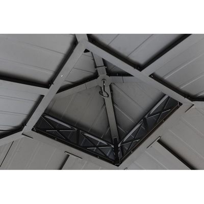 Tessuto di poliestere AJUNION 10x10ft acciaio galvanizzato doppio tetto baldacchino con cerniera