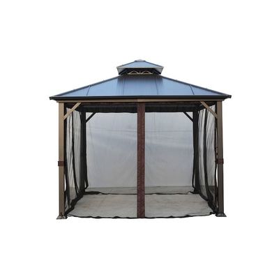 Tessuto di poliestere AJUNION 10x10ft acciaio galvanizzato doppio tetto baldacchino con cerniera