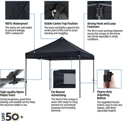 Tenda da sole da spiaggia all'aperto Gazebo D300 x W300 x H341cm Canopy pop up con sacchetto di sabbia