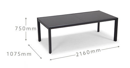 Set di patio estensibile L 336,5 x W 107,5 x H 75cm AJUNION Tavolo da pranzo in alluminio all'aperto