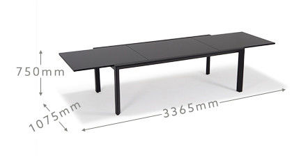 Set di patio estensibile L 336,5 x W 107,5 x H 75cm AJUNION Tavolo da pranzo in alluminio all'aperto
