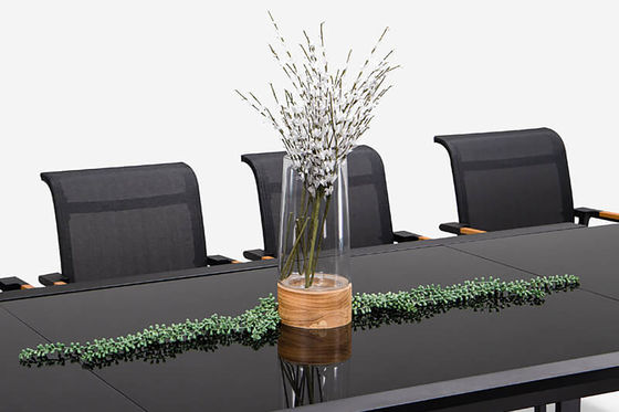 Set di patio estensibile L 336,5 x W 107,5 x H 75cm AJUNION Tavolo da pranzo in alluminio all'aperto