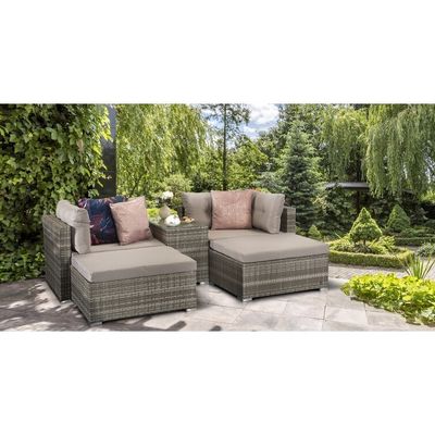 Set salotto all'aperto con telaio in metallo AJUNION Mobili da giardino in rotino W52 x D56 x H87cm