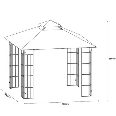 Tessuto di poliestere D300 x W300 x H280cm Grill Gazebo Canopy di sostituzione per il rifugio del patio