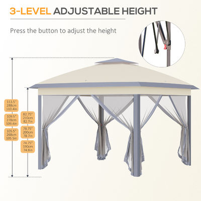 Proof Rot L330 x W330 x H288cm AJUNION Giardino Gazebo Esterno Canopy Shade Pop Up Tent