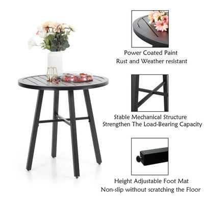 Balcone esterno Bistro Set Arredamento da giardino in metallo con design pieghevole e 2 posti a sedere