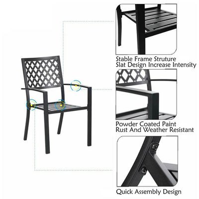 Balcone esterno Bistro Set Arredamento da giardino in metallo con design pieghevole e 2 posti a sedere
