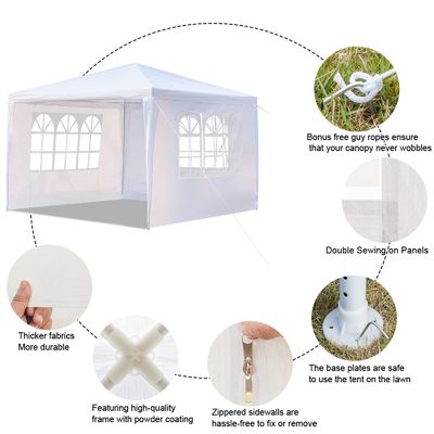 Avvolgimento in polvere AJUNION 10' x 20' tenda all'aperto tenda di copertura gazebo padiglione per la festa di nozze