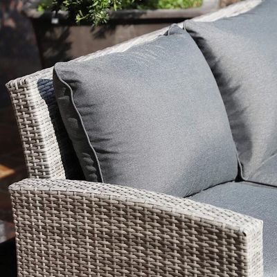 Ocio all'aria aperta AGUNION Arredamento da giardino in vimini tessuti a mano con vetro temperato