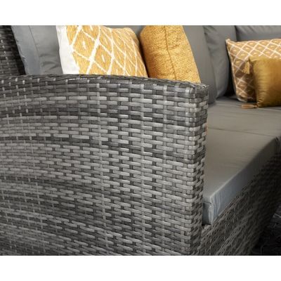 Ocio all'aperto AJUNION 9 Sedute PE Rattan Mobili da giardino Set da pranzo con cuscini