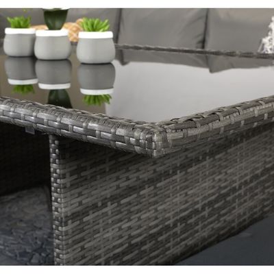 Ocio all'aperto AJUNION 9 Sedute PE Rattan Mobili da giardino Set da pranzo con cuscini