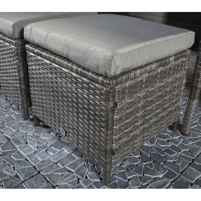 Ocio all'aperto AJUNION 9 Sedute PE Rattan Mobili da giardino Set da pranzo con cuscini