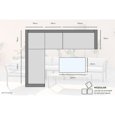 Mobili da esterno in stile minimalista e moderno Set di mobili da esterno in telaio in alluminio Tavolo da caffè incluso