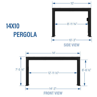 AJUNION 14x10 terrazzo giardino tetto pergola con baldacchino morbido e telaio in acciaio