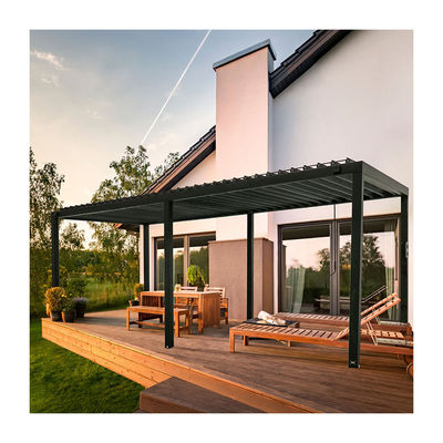 Pergola metallica bioclimatica da giardino all'aperto L20xW10ft con sistema di tetto a gomma impermeabile