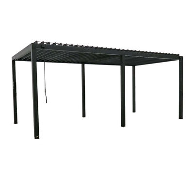 Pergola metallica bioclimatica da giardino all'aperto L20xW10ft con sistema di tetto a gomma impermeabile