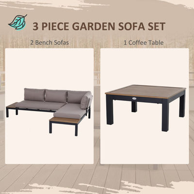 Moderno Divano a forma di L Set Metallico Inquadratura Metallico In Esterno Mobili Sezionali Salotto Set di AJUNION