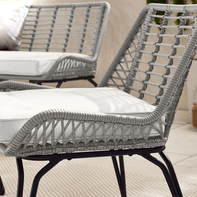 Arredamento da giardino a telaio metallico 4 posti a sedere Arredamento da balcone Arredamento da patio in plastica in rotano
