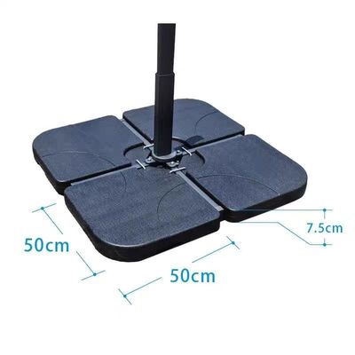 Moderno design 50L x 50W x 7.5Hcm Plastico base ombrello Stand con acqua o sabbia riempita