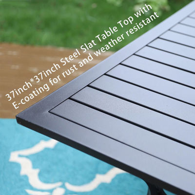 Metal Garden Set di AJUNION Arredamento esterno impermeabile con sedie da pranzo impilabili