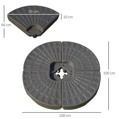 Arredamento per esterni AJUNION 4 PC Base portatile a ombrello rotondo con sabbia o acqua riempita