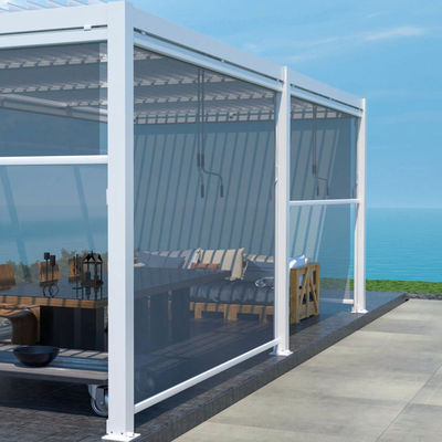 Pergola da giardino all'aperto con tetto regolabile e design bioclimatico