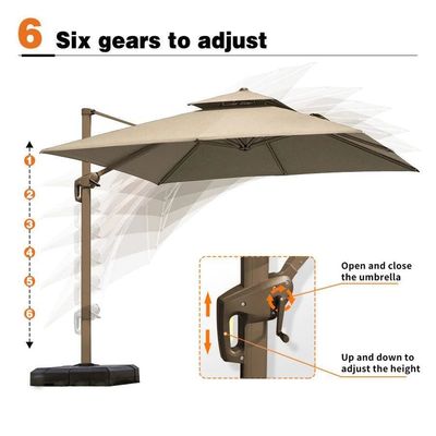 360 gradi di rotazione Offset Patio ombrello con luce a LED la scelta ideale per il vostro giardino