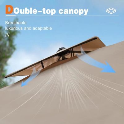 360 gradi di rotazione Offset Patio ombrello con luce a LED la scelta ideale per il vostro giardino