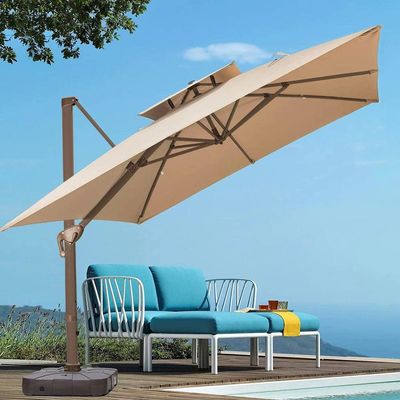 360 gradi di rotazione Offset Patio ombrello con luce a LED la scelta ideale per il vostro giardino