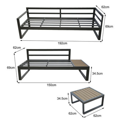 Set giardino AJUNION Divano sezionale a forma di L con cuscino UKFR e telaio in alluminio