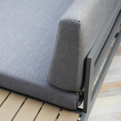 Set giardino AJUNION Divano sezionale a forma di L con cuscino UKFR e telaio in alluminio