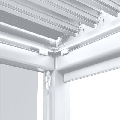 Pergola esterna moderna da 151 kg con tetto bioclimatico e schermo da AJUNION