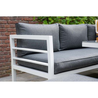 Tavolo da pranzo in alluminio per esterni Arredamento da giardino set con panca di AJUNION