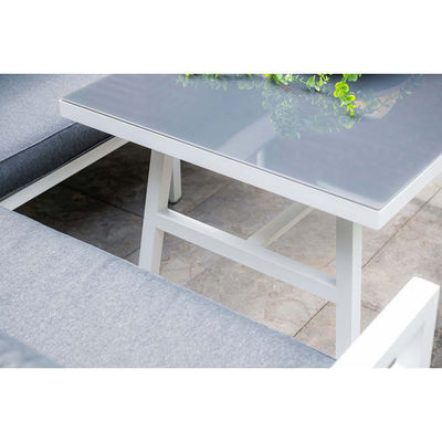 Tavolo da pranzo in alluminio per esterni Arredamento da giardino set con panca di AJUNION