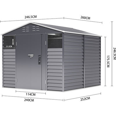 43kg AJUNION Metallo giardino casa magazzino edificio capannone soluzione impermeabile e durevole
