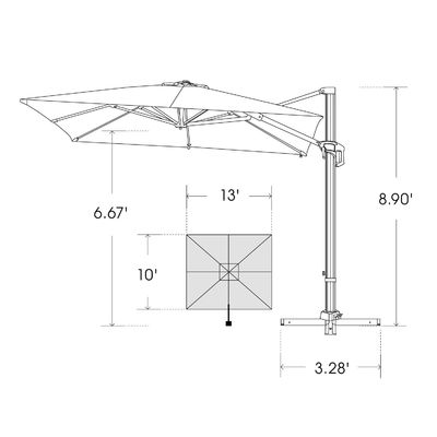 Moderno design stile 1-Tier Cantilever ombrello per il giardino ombra solare e protezione