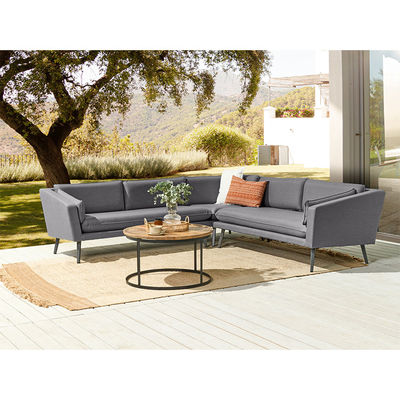 Moderno design stile cuscino grigio tutto tempo divano di tessuto set mobili per giardino villa