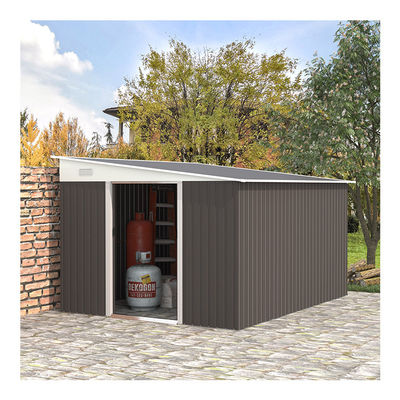 11x9ft Metal Outdoor Shed Casa magazzino Edificio giardino Shed con finitura rivestita in polvere